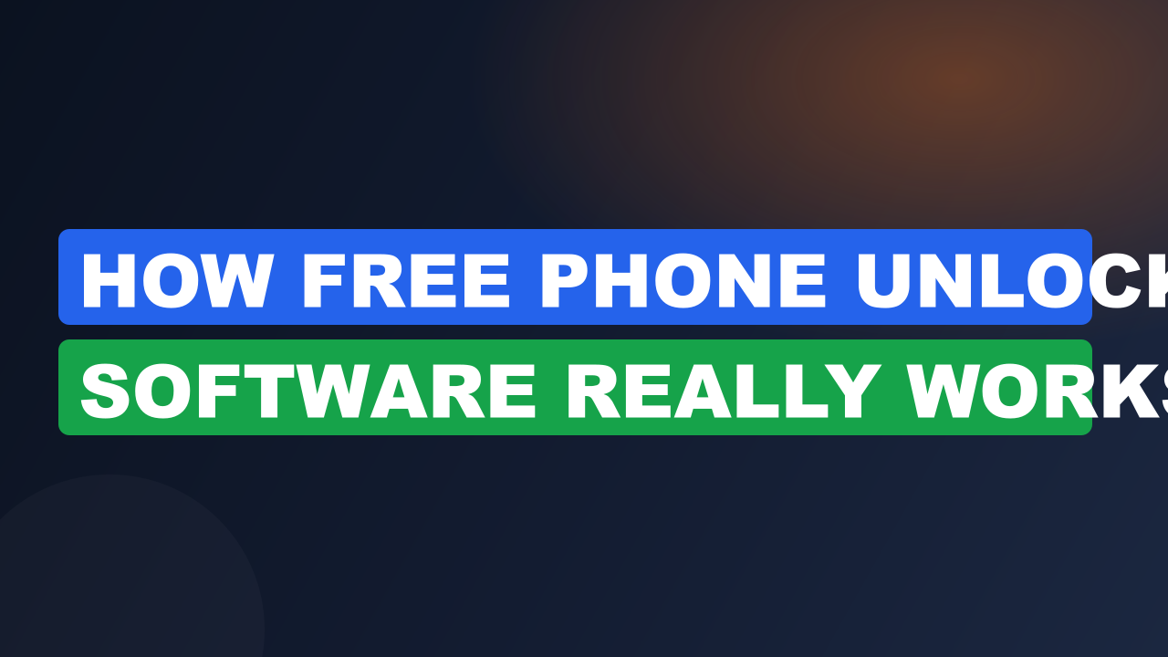 How Free Phone Unlock Software Really Works