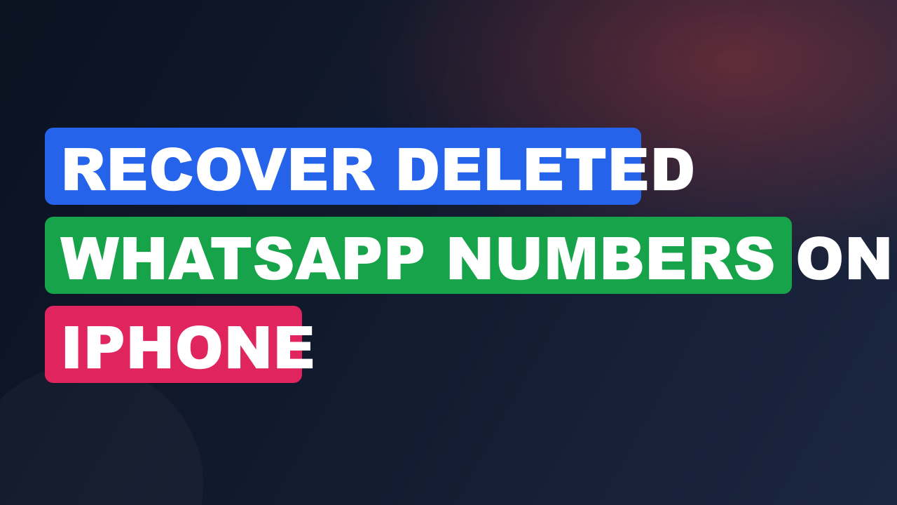 Recover Deleted WhatsApp Numbers on iPhone