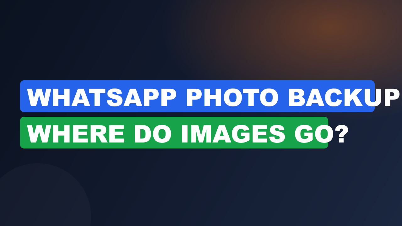 WhatsApp Photo Backup: Where Do Images Go?